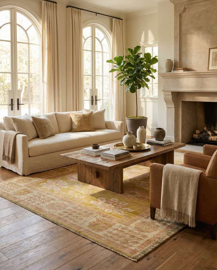 9' 1 x 12' Hand Knotted Oushak Wool Rug