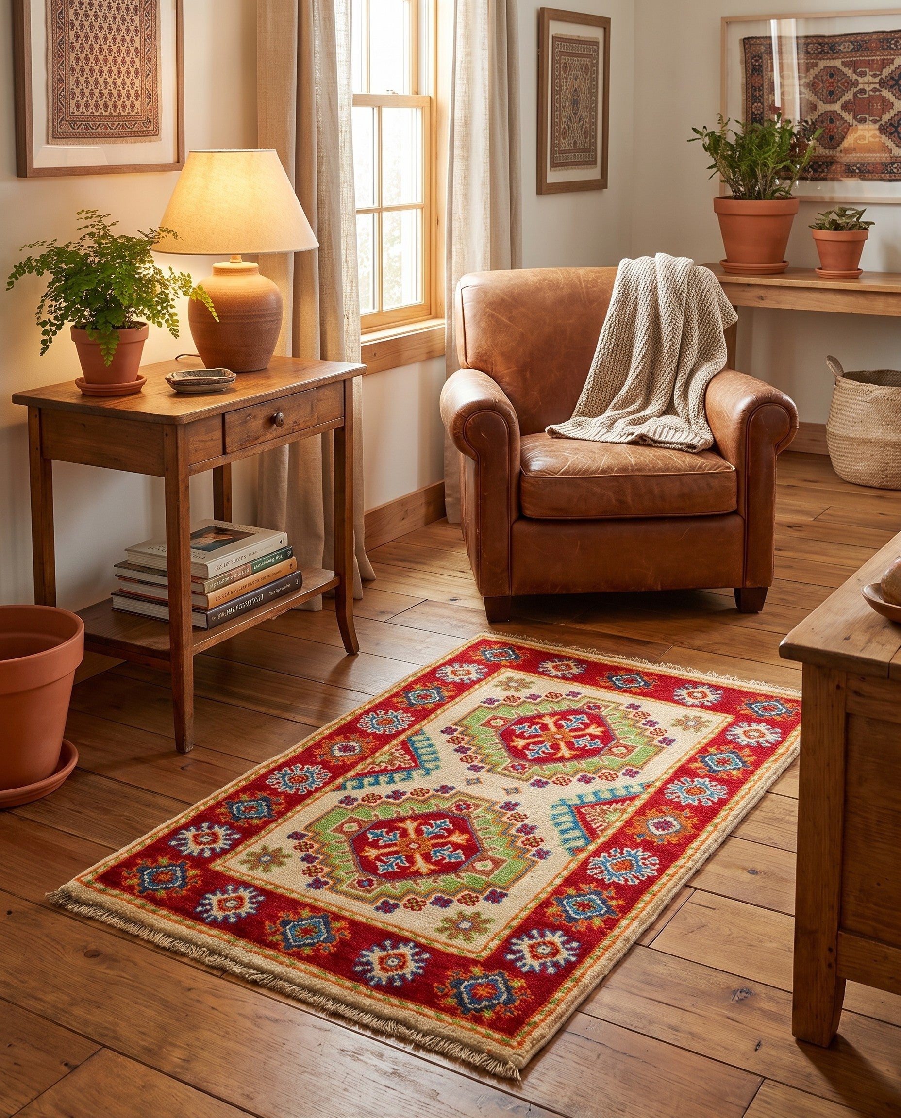 2' x 3' 4 Hand Knotted Kazak Rug