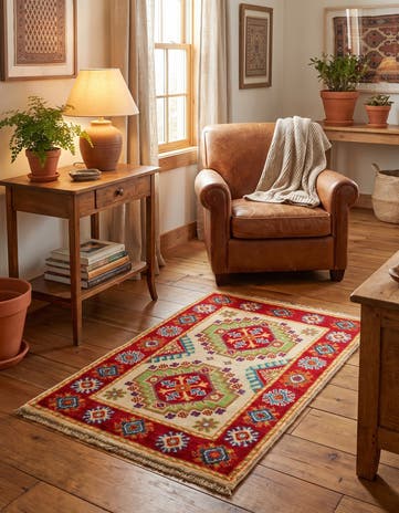 2' x 3' 4 Hand Knotted Kazak Rug