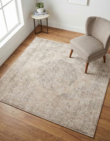 Ivory Oregon Square Rug