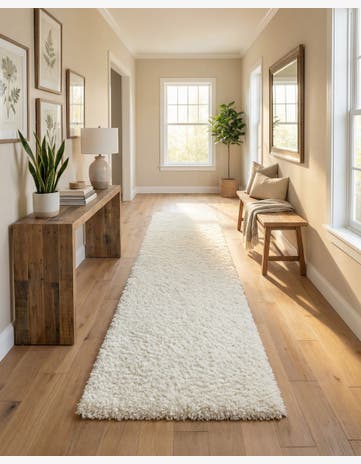 2' 7 x 16' 5 Solid Shag Runner Rug