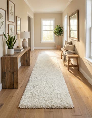 2' 7 x 16' 5 Solid Shag Runner Rug