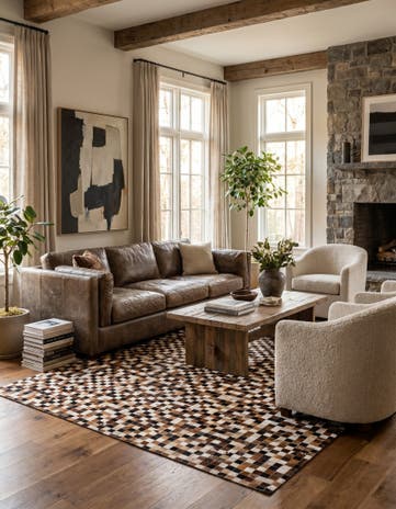 5' 4 x 7' 9 Cowhide Stocks Rug