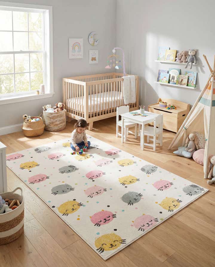 5' 3 x 8' Cats Whimsy Kids Rug