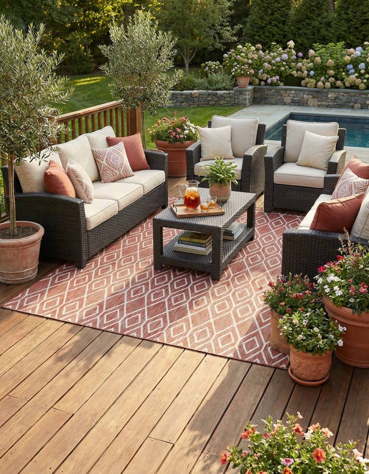 Detail image of 7' 10 x 10' Washable Jill Zarin Turks and Caicos Indoor / Outdoor Rug