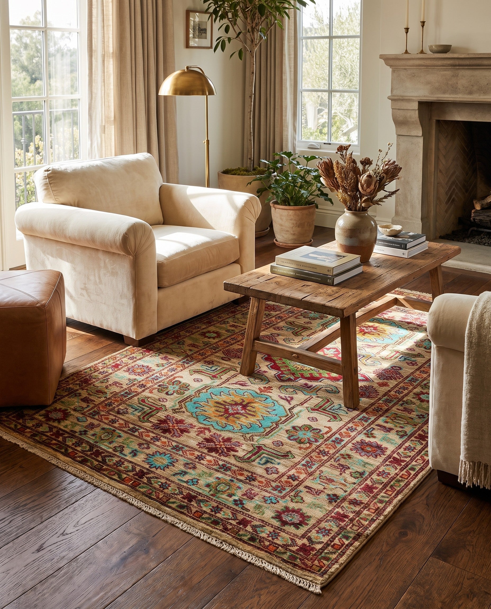 3' 6 x 5' 3 Hand Knotted Kazak Rug
