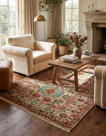 3' 6 x 5' 3 Hand Knotted Kazak Rug