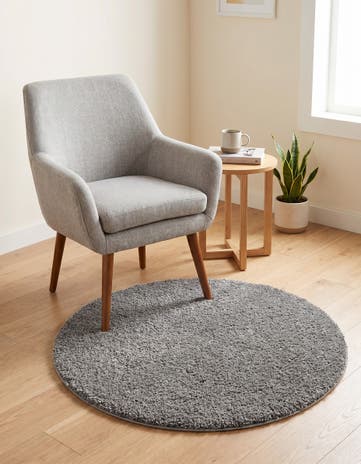 3' 3 x 3' 3 Solid Frieze Round Rug