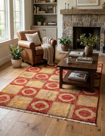 3' 9 x 5' 8 Hand Knotted Kashkuli Gabbeh Wool Rug