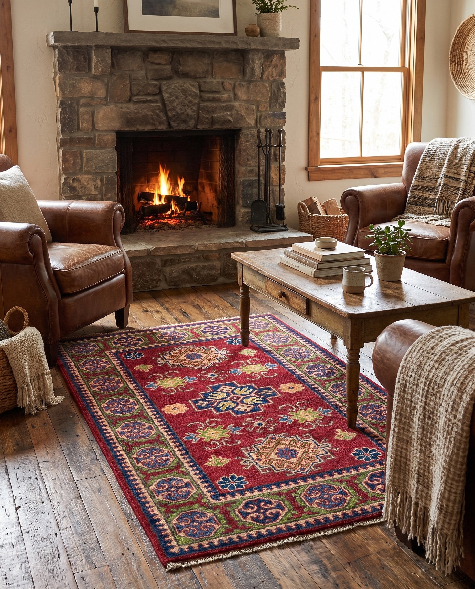 2' 7 x 4' 2 Hand Knotted Kazak Rug