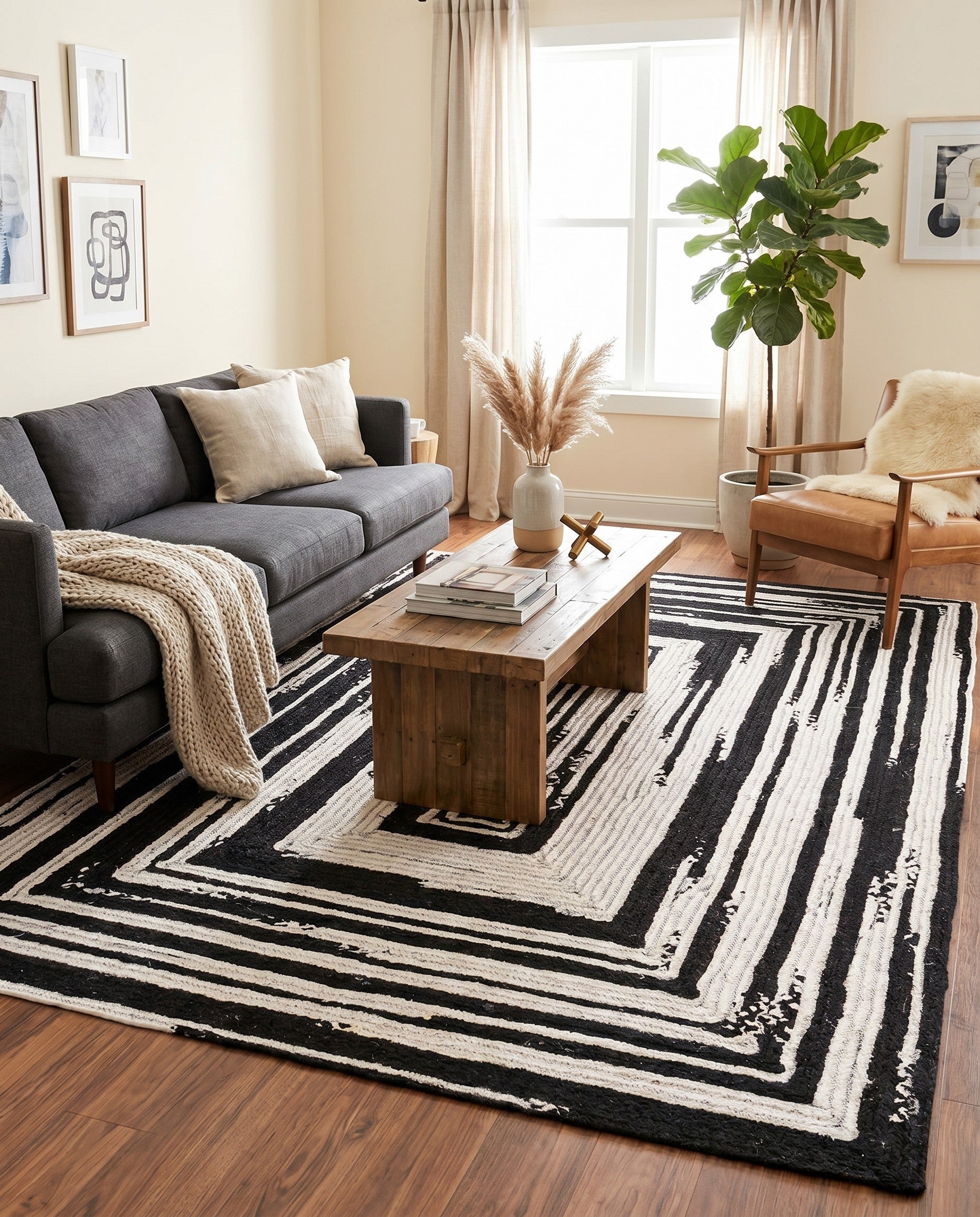 8' x 10' Handmade Braided Chindi Rug