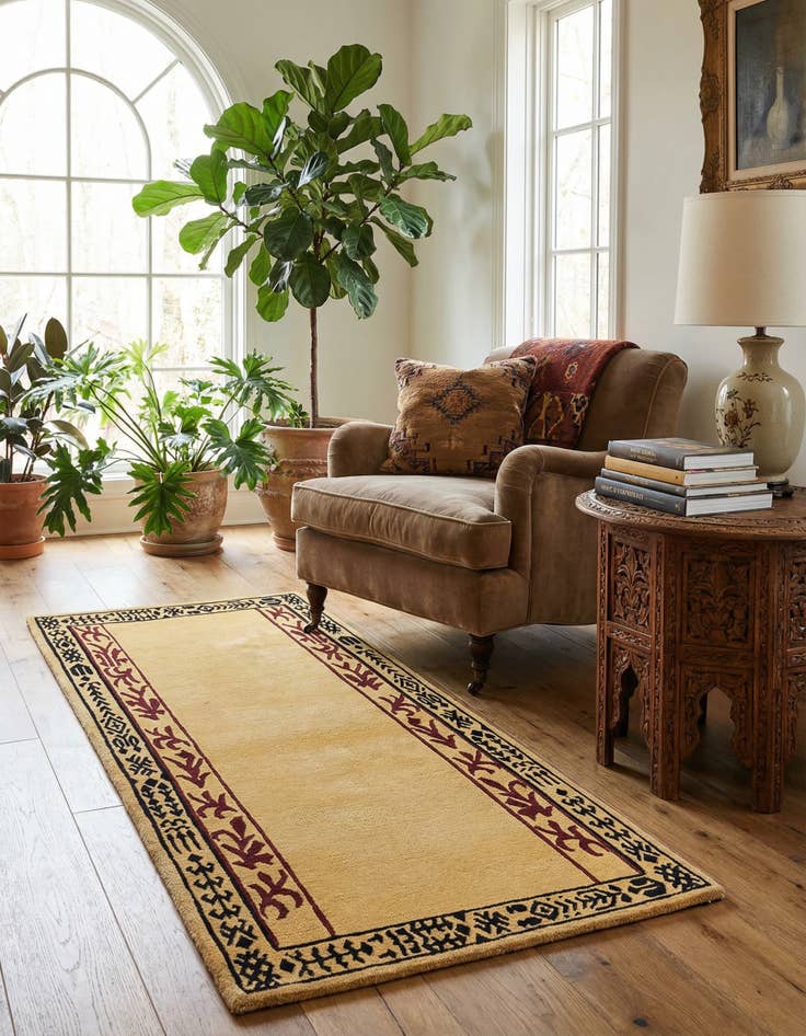 Detail image of 2' 4 x 4' 2 Hand Knotted Darya Wool Rug