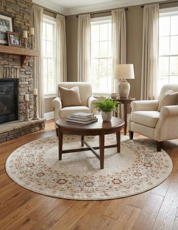 Ivory Charlotte Round Rug