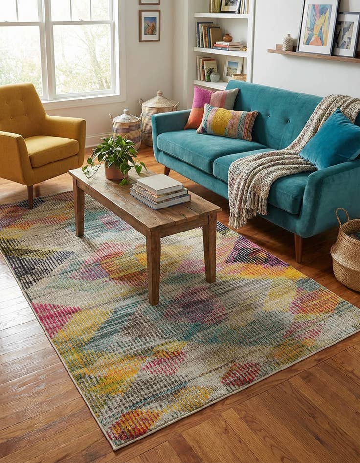 Detail image of 5' x 8' Washable Theia Rug