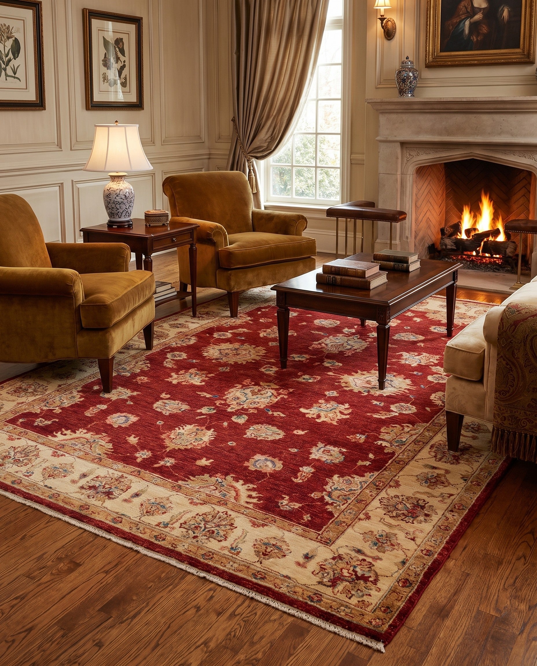5' 8 x 7' 7 Hand Knotted Ziegler Rug