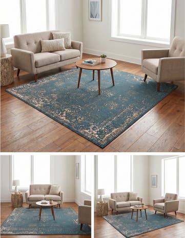 Blue Monte Carlo Square Rug