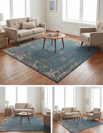 Blue Monte Carlo Square Rug