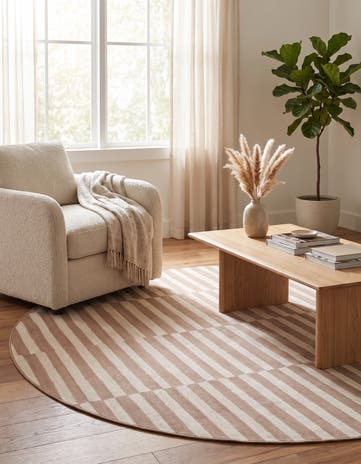 Light Brown Tribeca Round Rug