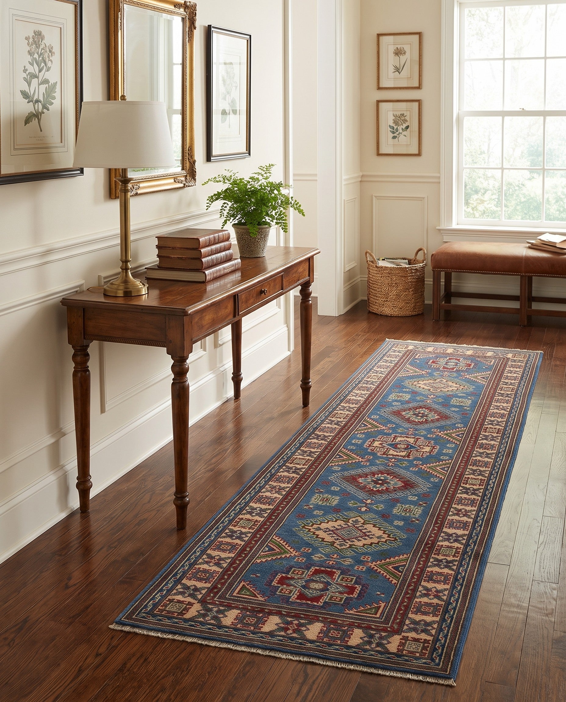 2' 8 x 9' 9 Hand Knotted Kazak Runner Rug