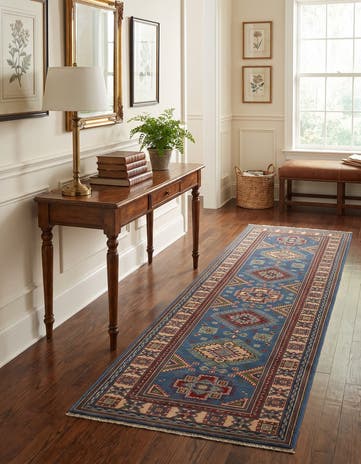 2' 8 x 9' 9 Hand Knotted Kazak Runner Rug