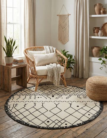 Beige Titania Round Rug