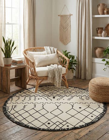 Beige Titania Round Rug