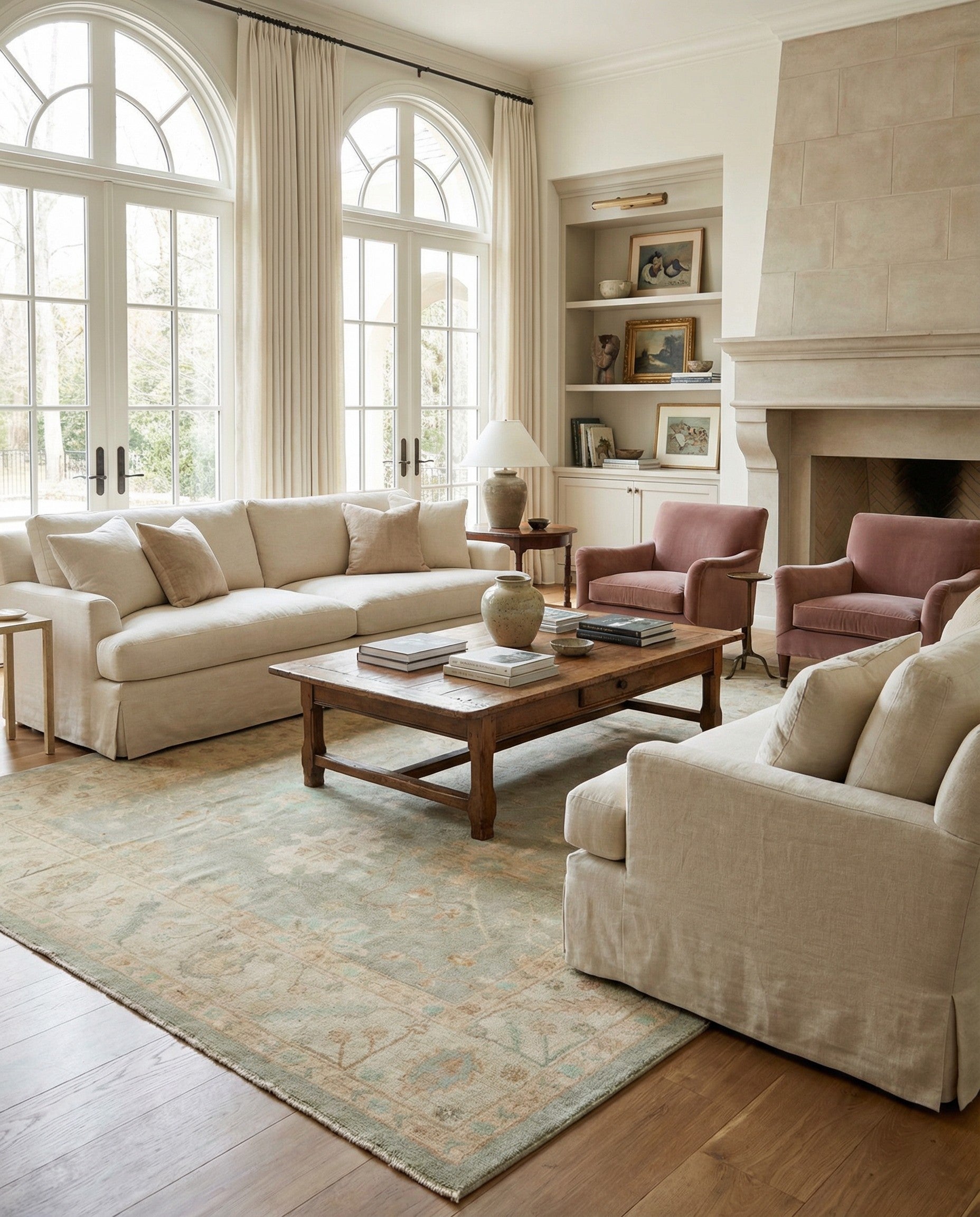 10' 4 x 13' 11 Hand Knotted Oushak Wool Rug