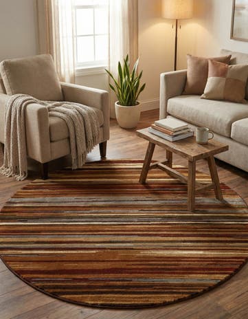Beige Cafe Round Rug