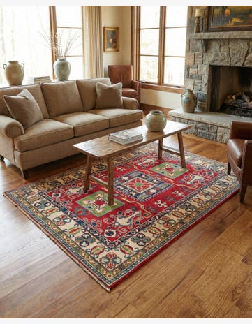 4' x 6' 1 Hand Knotted Kazak Rug