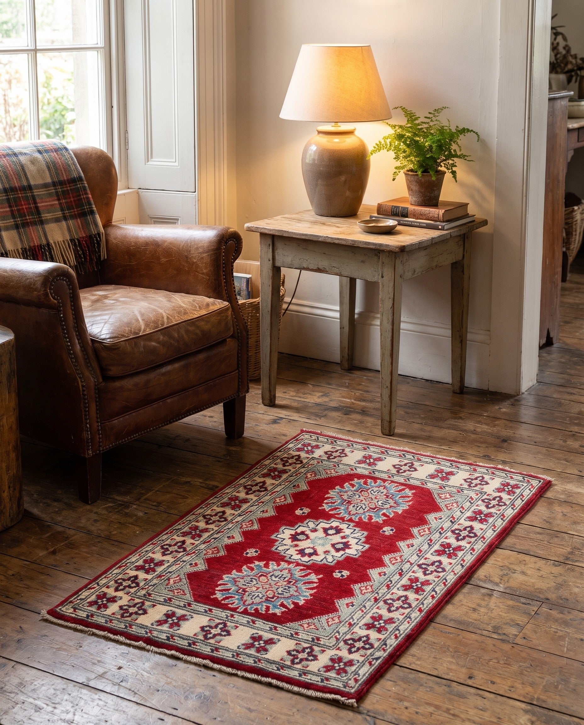 2' x 3' 1 Hand Knotted Kazak Rug