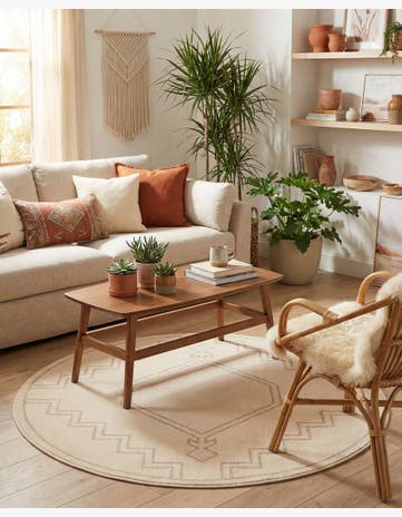 Ivory Contour Round Rug