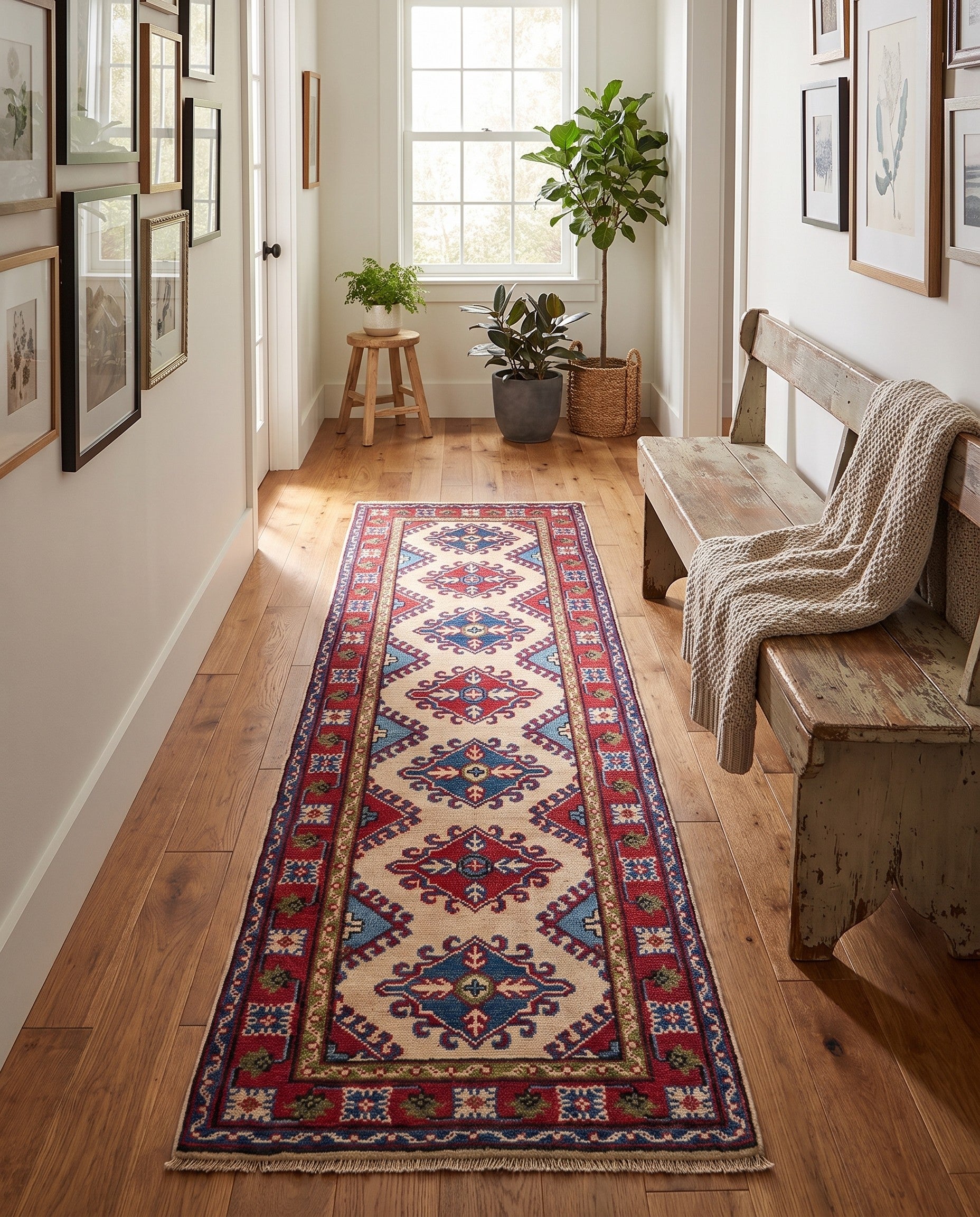 2' x 6' 2 Hand Knotted Kazak Runner Rug