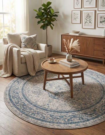 Ivory Noble Round Rug