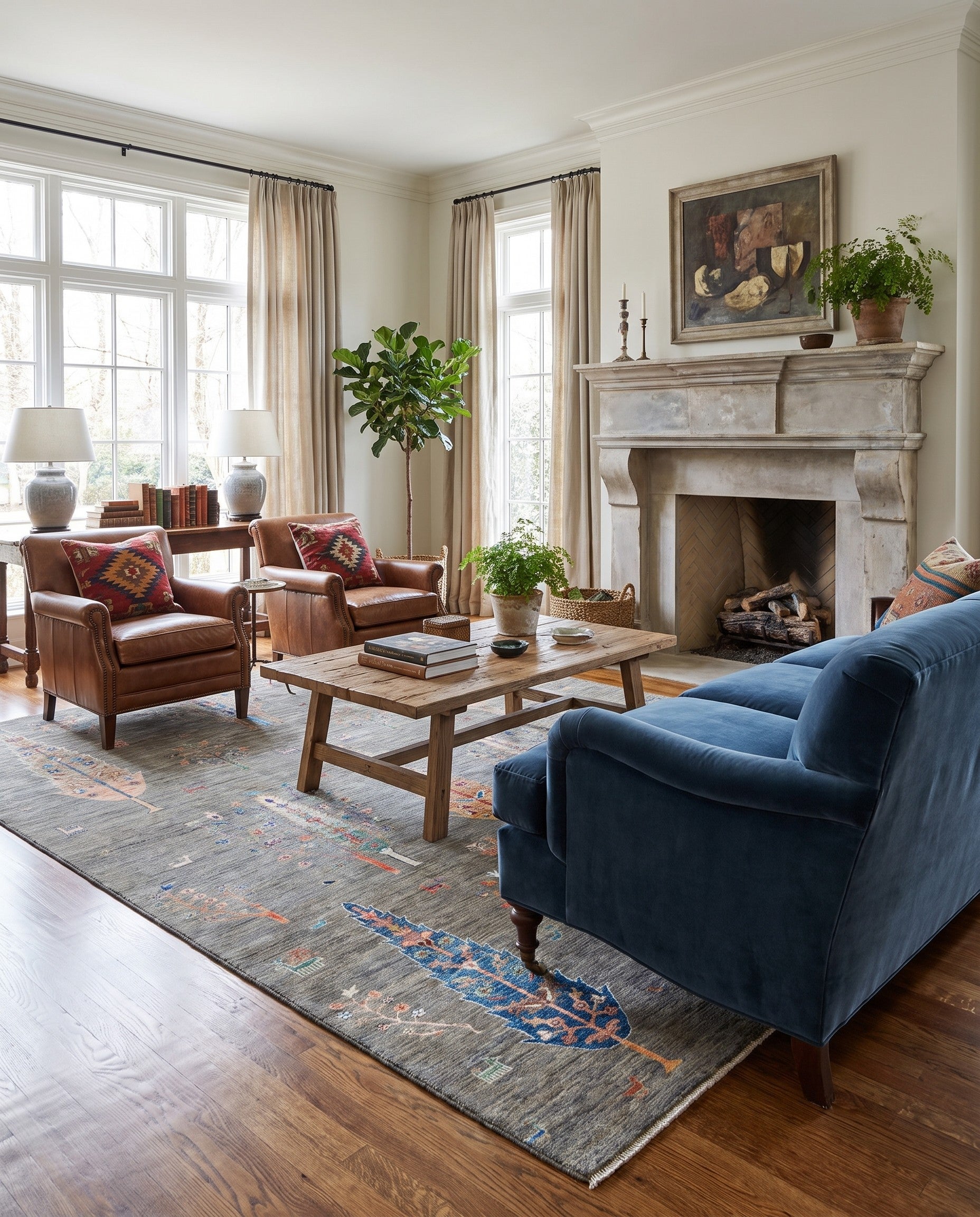 6' 9 x 9' 11 Hand Knotted Ariana Ziegler Rug