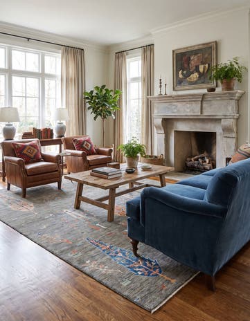 6' 9 x 9' 11 Hand Knotted Ariana Ziegler Rug