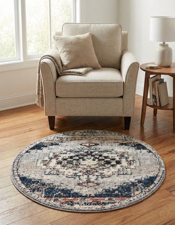 Gray Tucson Round Rug