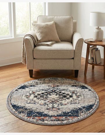 Gray Tucson Round Rug
