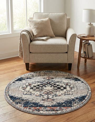 Gray Tucson Round Rug