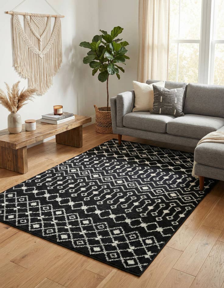 Detail image of  4' x 6' Moroccan Trellis Rug