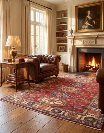 4' 4 x 5' 11 Hand Knotted Kazak Rug