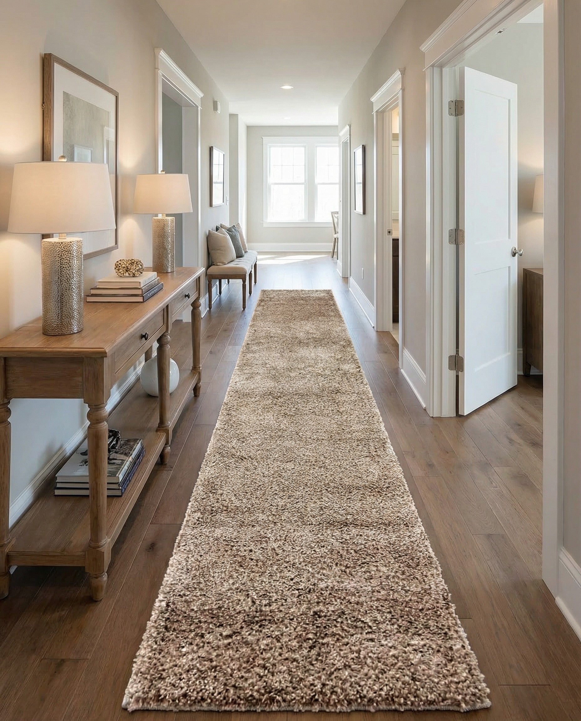 Primary image 2' 7 x 16' 5 Solid Shag Runner Rug