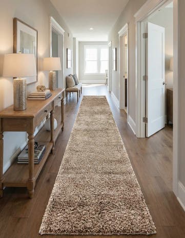 2' 7 x 16' 5 Solid Shag Runner Rug