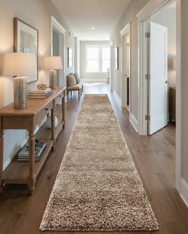  2' 7 x 16' 5 Solid Shag Runner Rug