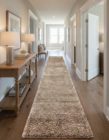 2' 7 x 16' 5 Solid Shag Runner Rug