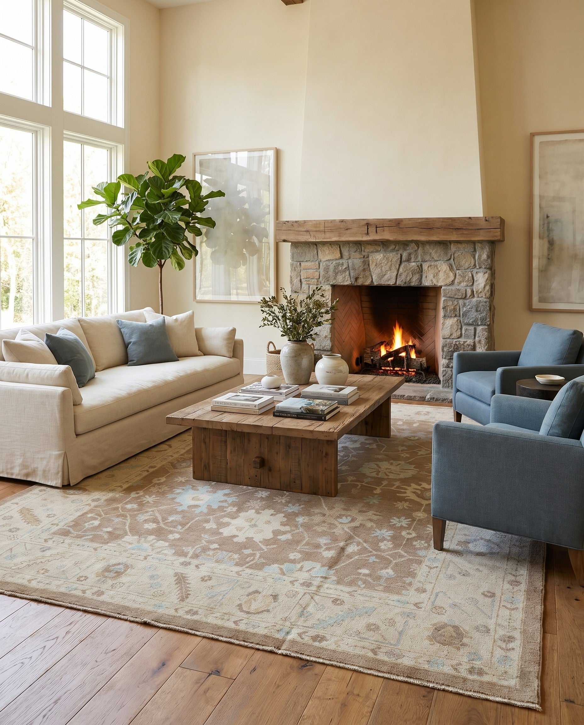 9' 11 x 13' 10 Hand Knotted Oushak Wool Rug