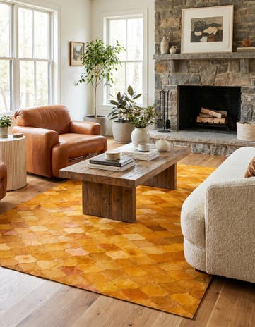 5' 1 x 8' Cowhide Stocks Rug