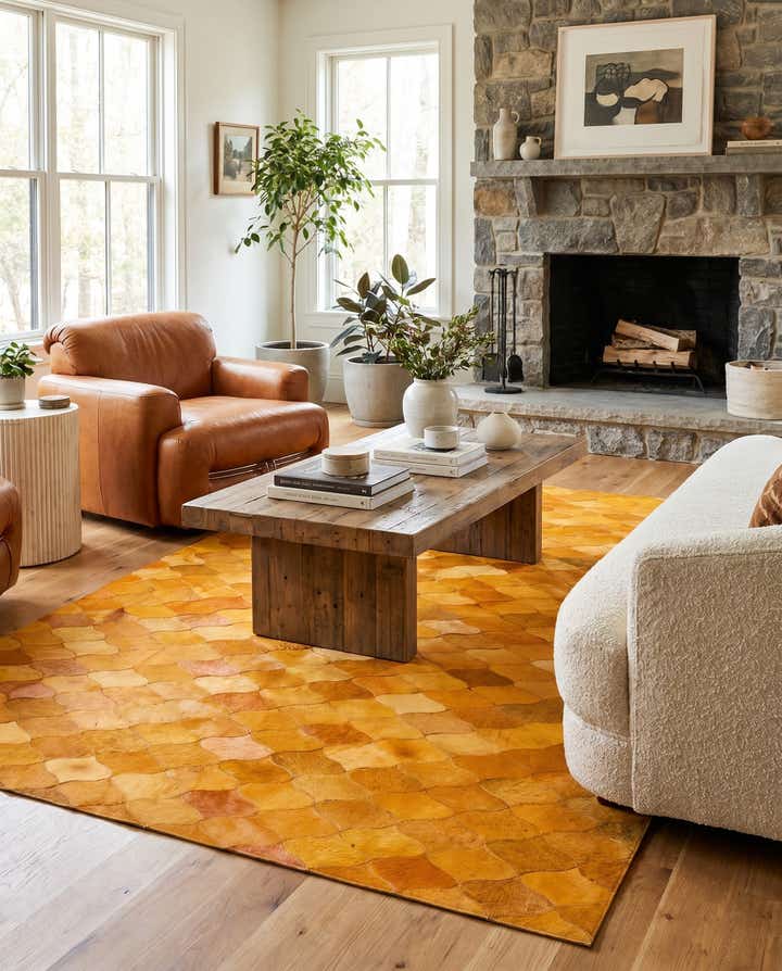 5' 1 x 8' Cowhide Stocks Rug