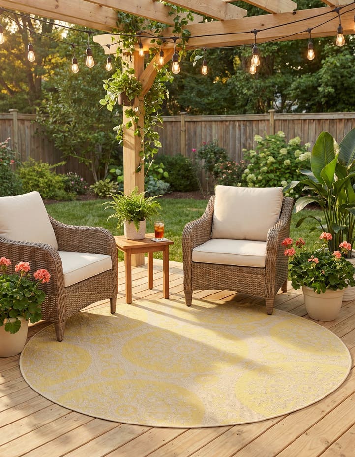 6' x 6' Easy-Clean Botanical Indoor / Outd...