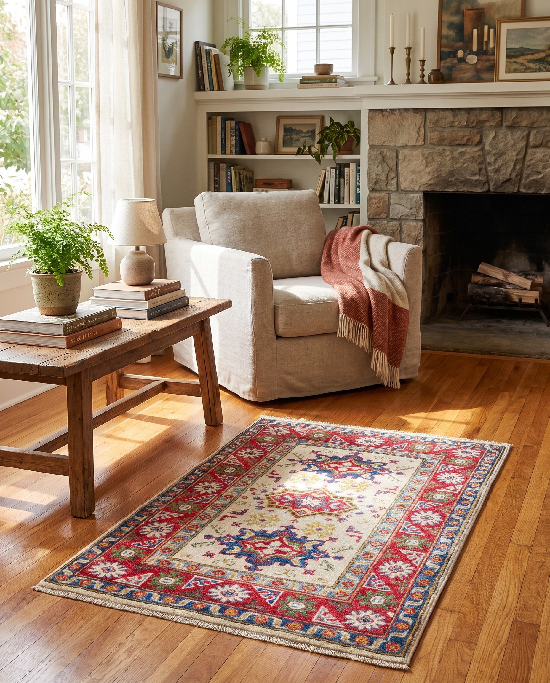 2' 9 x 4' 3 Hand Knotted Kazak Rug