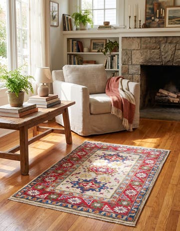 2' 9 x 4' 3 Hand Knotted Kazak Rug